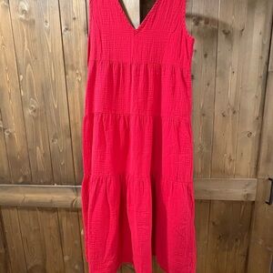 Quince Red Midi Dress
